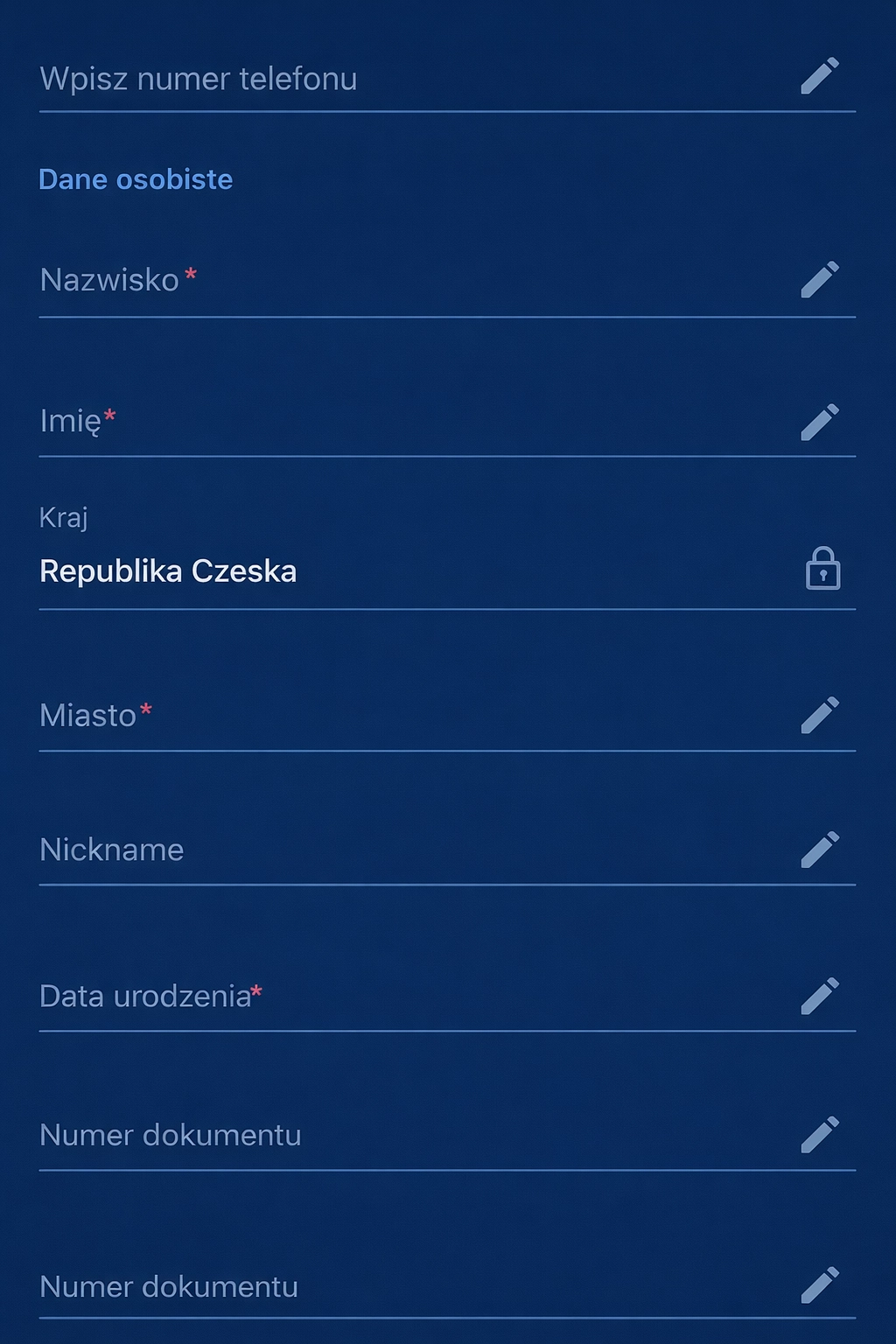 Rejestracja przez aplikację